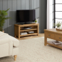 Cotswold Rustic Smoked Oak Small TV Unit – Up to 50” TV Size