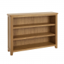 Cotswold Rustic Smoked Oak Wide Low Bookcase