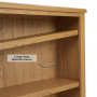 Cotswold Rustic Smoked Oak Wide Low Bookcase