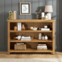 Cotswold Rustic Smoked Oak Wide Low Bookcase