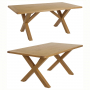 Cotswold Rustic Smoked Oak 1.8m Dining Table with Oak Dining Chairs x 4 qty