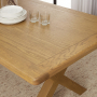 Cotswold Rustic Smoked Oak 1.8m Dining Table with Scoop Linen Dining Chairs x 4 qty