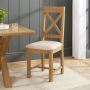 Cotswold Rustic Smoked Oak 1.8m Dining Table with Oak Dining Chairs x 4 qty