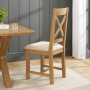 Cotswold Rustic Smoked Oak 1.8m Dining Table with Oak Dining Chairs x 4 qty