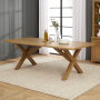 Cotswold Rustic Smoked Oak 2.2m Cross Leg Dining Table – 8 Seater