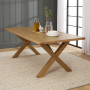 Cotswold Rustic Smoked Oak 2.2m Cross Leg Dining Table – 8 Seater