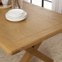 Cotswold Rustic Smoked Oak 2.2m Cross Leg Dining Table – 8 Seater