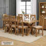 Cotswold Rustic Smoked Oak 2.2m Cross Leg Dining Table – 8 Seater