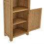 Cotswold Rustic Smoked Oak Tall Narrow Bookcase with 1 Door Cupboard