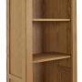 Cotswold Rustic Smoked Oak Tall Narrow Bookcase with 1 Door Cupboard