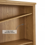 Cotswold Rustic Smoked Oak Tall Wide Bookcase with 2 Door Cupboard