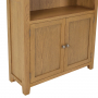 Cotswold Rustic Smoked Oak Tall Wide Bookcase with 2 Door Cupboard