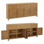 Cotswold Rustic Smoked Oak Extra Large 4 Drawer 4 Door Sideboard