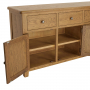 Cotswold Rustic Smoked Oak Extra Large 4 Drawer 4 Door Sideboard