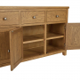 Cotswold Rustic Smoked Oak Extra Large 4 Drawer 4 Door Sideboard