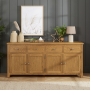 Cotswold Rustic Smoked Oak Extra Large 4 Drawer 4 Door Sideboard