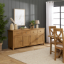 Cotswold Rustic Smoked Oak Extra Large 4 Drawer 4 Door Sideboard