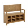 Cotswold Rustic Smoked Oak Monks Hallway Bench with Shoe Storage