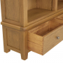 Cotswold Rustic Smoked Oak Grand Double Library Bookcase with 2 Drawers