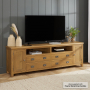 Cotswold Rustic Smoked Oak XXL Widescreen TV Unit Stand – Up to 100” TV Size