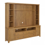 Cotswold Rustic Smoked Oak XXL Widescreen TV Media Storage Wall Unit - Up to 60" TV Size