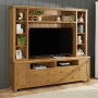 Cotswold Rustic Smoked Oak XXL Widescreen TV Media Storage Wall Unit - Up to 60" TV Size