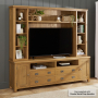 Cotswold Rustic Smoked Oak XXL Widescreen TV Media Storage Wall Unit - Up to 60" TV Size