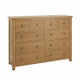 Cotswold Rustic Smoked Oak Extra Large Jumbo 10 Drawer Chest