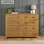 Cotswold Rustic Smoked Oak Extra Large Jumbo 10 Drawer Chest