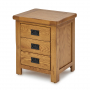 Rustic Oak 3 Drawer Bedside