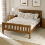 Rustic Solid Oak 6ft Super King Size Bed