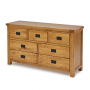 Rustic Oak Large Wide 7 Drawer 3 over 4 Chest of Drawers