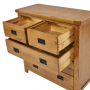 Rustic Oak 2 over 3 Drawer Chest of Drawers