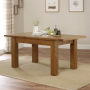 Rustic Oak Medium Extending Dining Table + 6 Ladder Back Chairs