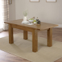 Rustic Oak Medium Extending Dining Table + 6 Ladder Back Chairs