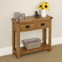 Rustic Oak 2 Drawer Hall Table