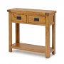 Rustic Oak 2 Drawer Hall Table