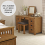 Rustic Oak Double Pedestal Dressing Table and Stool Set