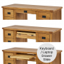 Rustic Oak Double Pedestal Dressing Table and Stool Set