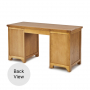 Rustic Oak Double Pedestal Dressing Table and Stool Set