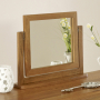 Rustic Oak Double Pedestal Dressing Table Mirror and Stool Set