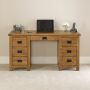 Rustic Oak Large Pedestal Desk