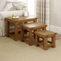 Rustic Oak Large Nest of Tables