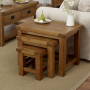 Rustic Oak Large Nest of Tables