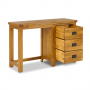 Rustic Oak Pedestal Dressing Table and Stool Set