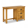 Rustic Oak Pedestal Dressing Table and  Mirror  Set