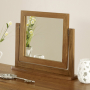 Rustic Oak Pedestal Dressing Table Mirror and Stool Set