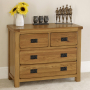 Rustic Oak 2 over 2 Drawer Chest of Drawers