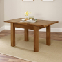 Rustic Oak Small Extending Dining Table + 4 Dining Chair Set