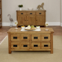 Rustic Oak 4 Drawer Storage Coffee Table